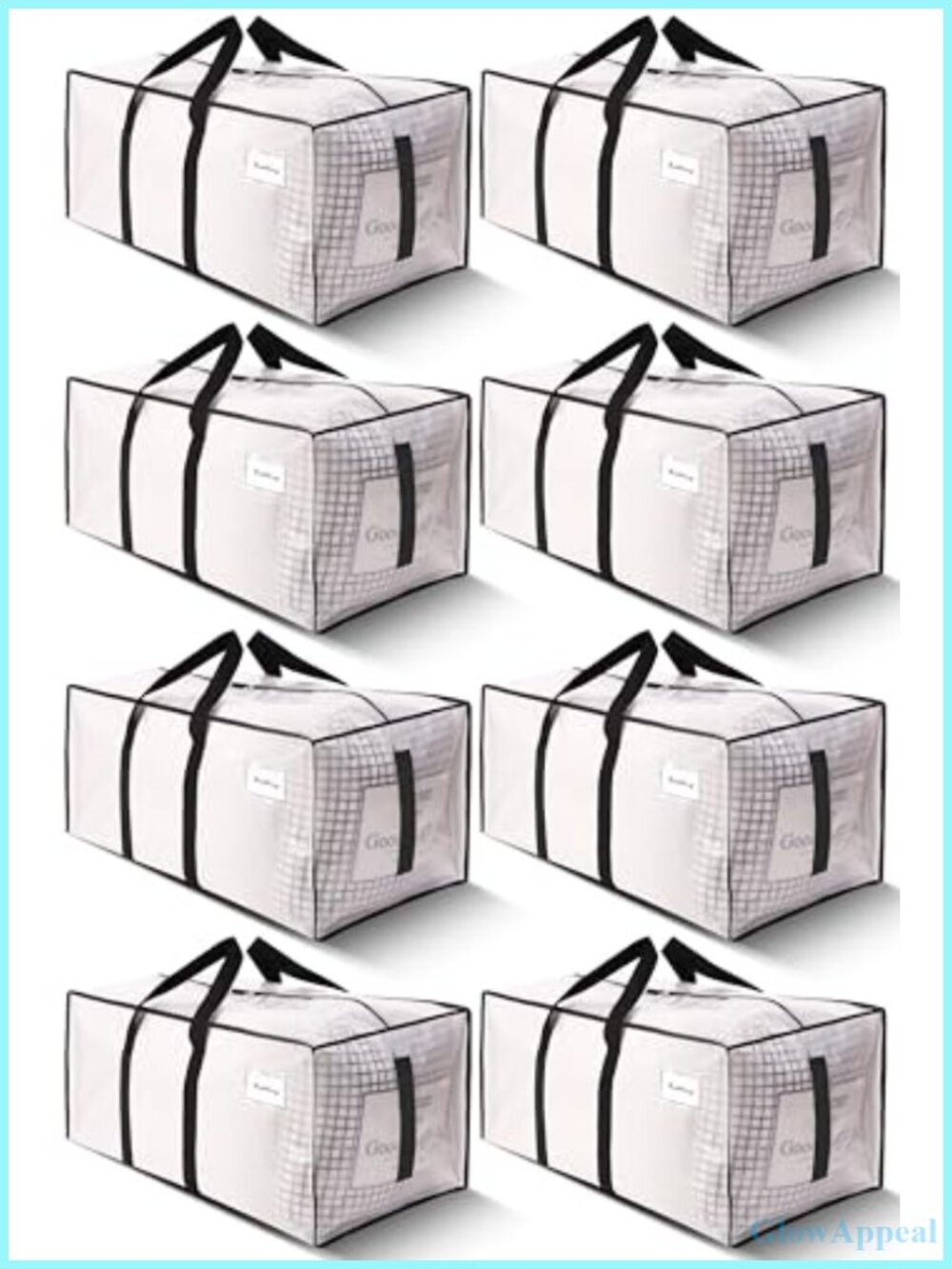 8 Pack Heavy Duty Moving Bags 24 Gal Water Resistant Storage Totes
